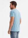 Ombre Clothing Svetlomodra moška majica Ombre oblačila