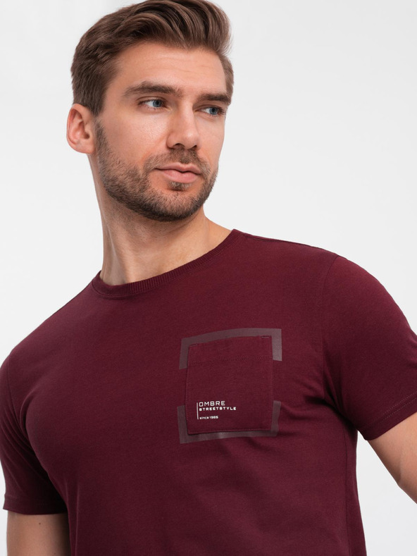 Ombre Clothing Moška srajca v bordo barvi Ombre Clothing
