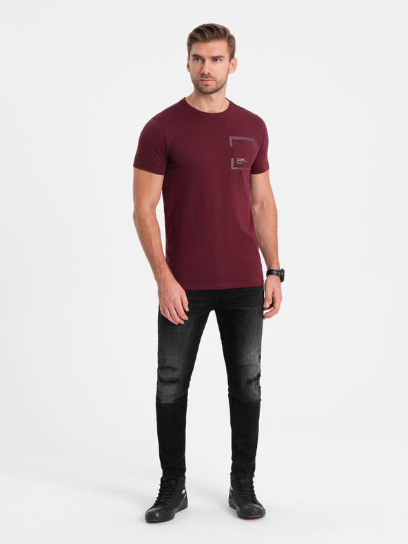 Ombre Clothing Moška srajca v bordo barvi Ombre Clothing