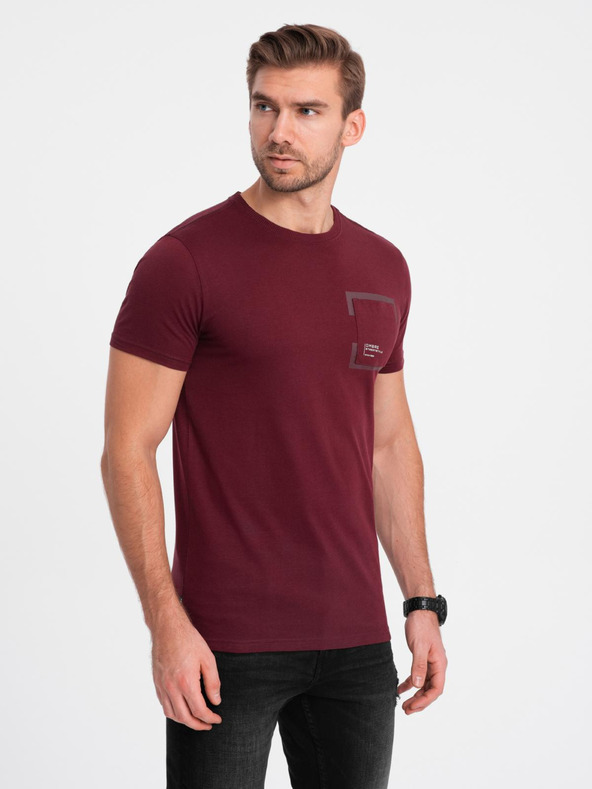 Ombre Clothing Moška srajca v bordo barvi Ombre Clothing