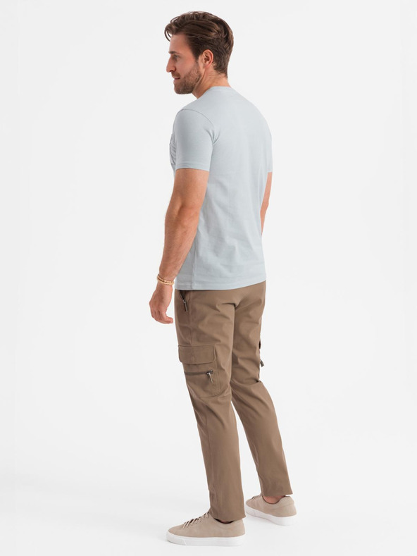 Ombre Clothing Svetlo siva moška majica Ombre Oblačila