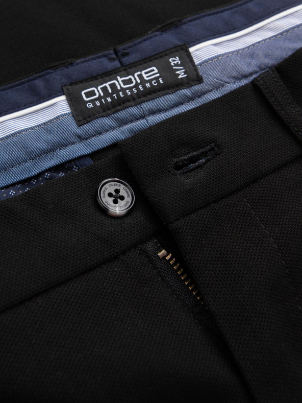 Ombre Clothing Črne moške hlače slim fit chino Ombre Clothing