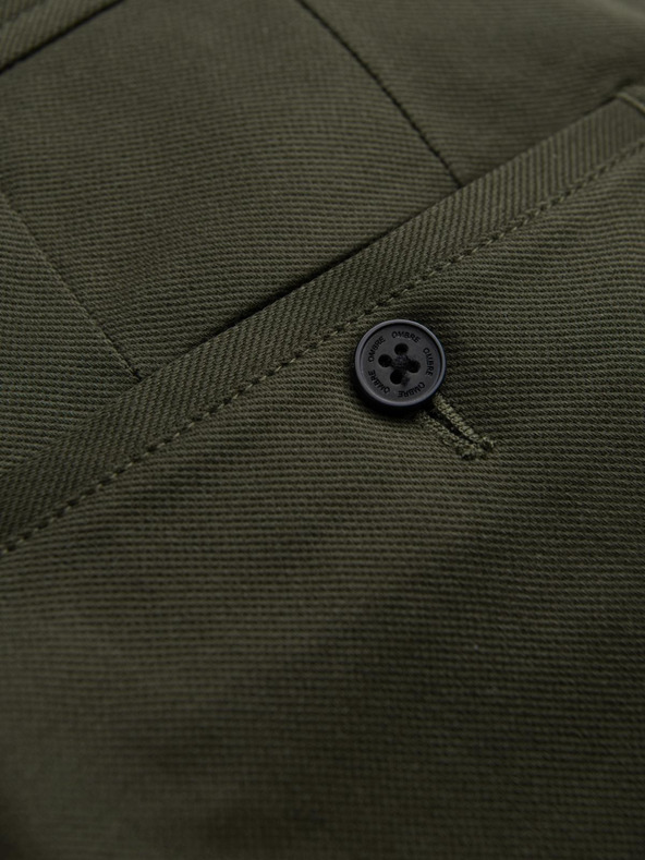 Ombre Clothing Temno zelene moške hlače chino Ombre Clothing