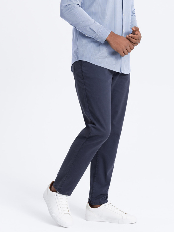 Ombre Clothing Temno modre moške hlače Chino Ombre Oblačila