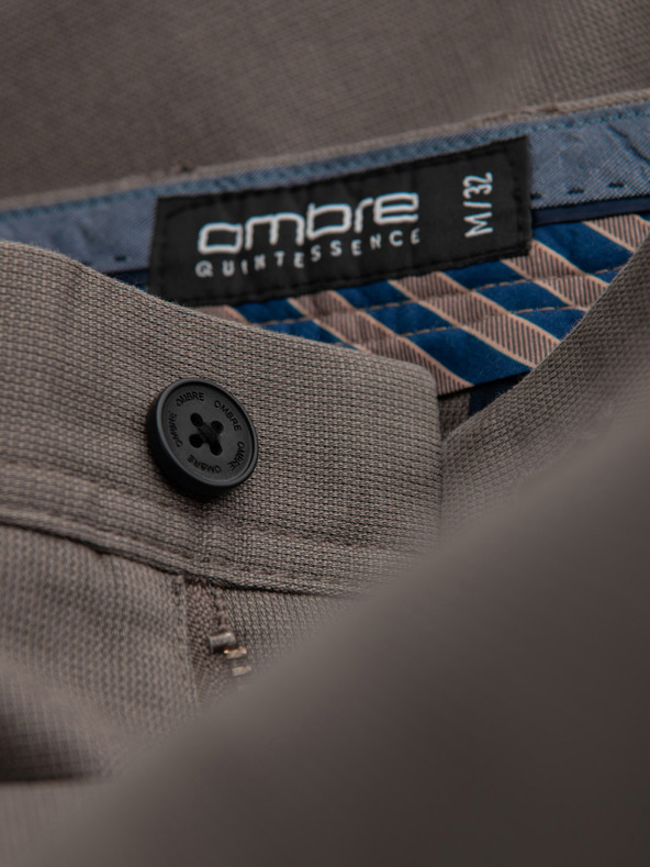 Ombre Clothing Rjave moške hlače Chino Ombre Oblačila