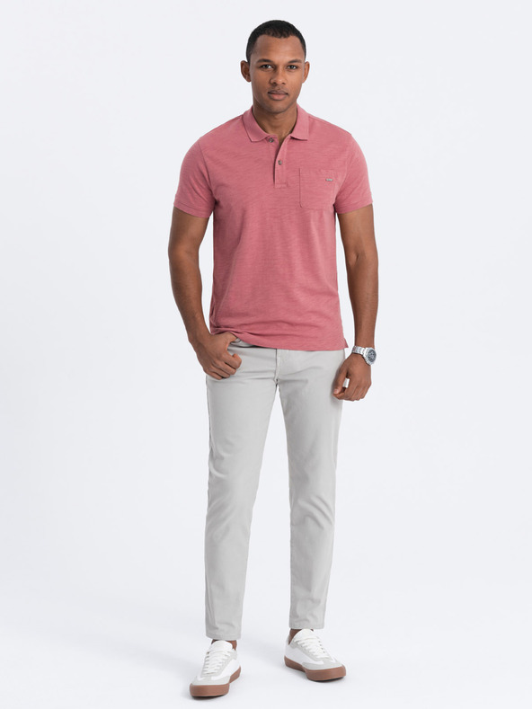 Ombre Clothing Svetlo sive moške hlače Chino Ombre Oblačila