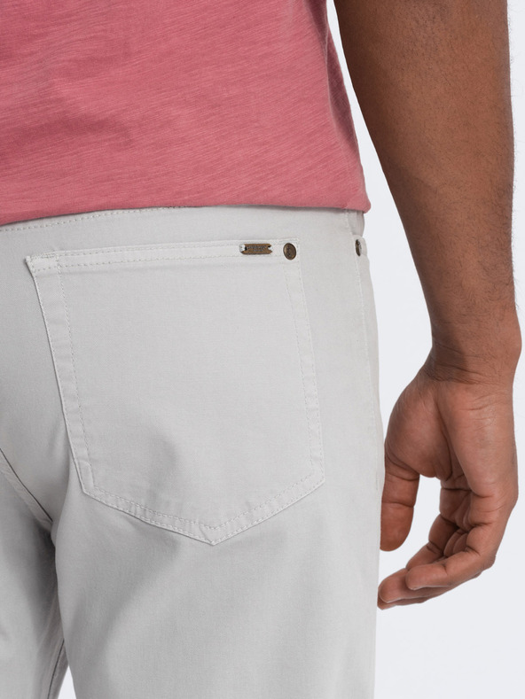 Ombre Clothing Svetlo sive moške hlače Chino Ombre Oblačila