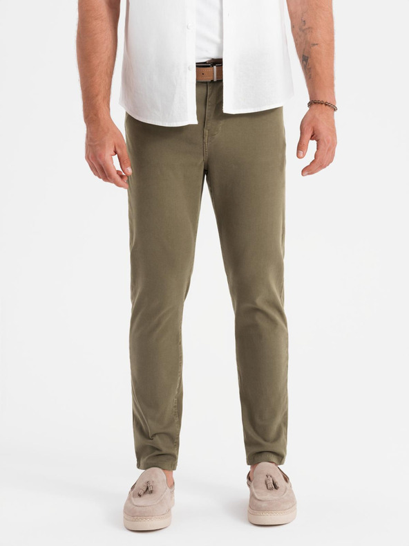 Ombre Clothing Kaki moške hlače chino Ombre Clothing