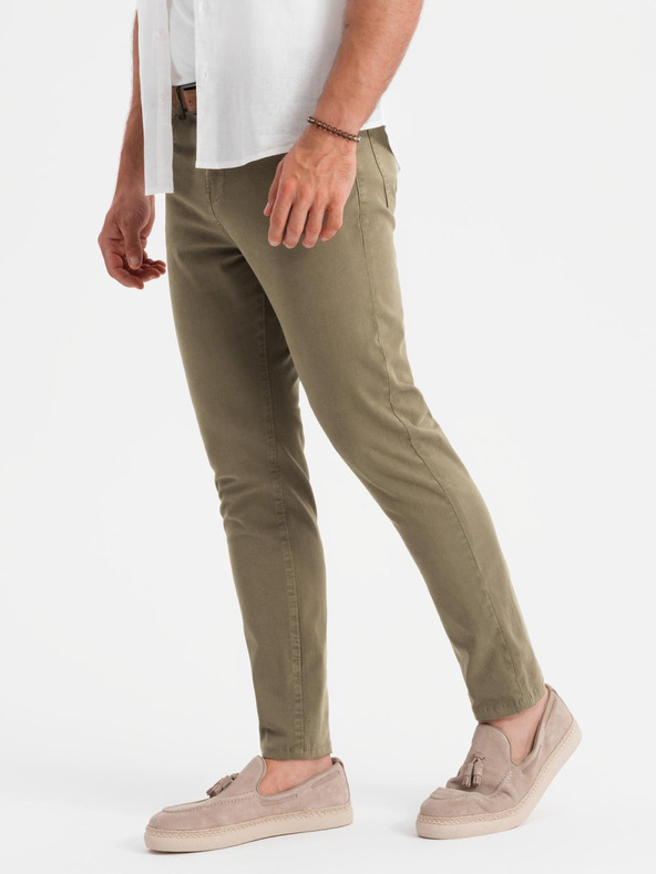 Ombre Clothing Kaki moške hlače chino Ombre Clothing