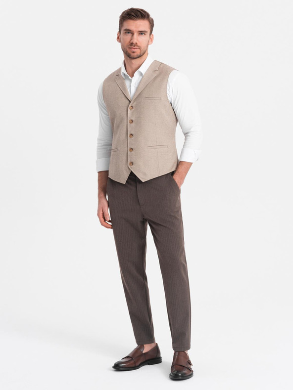 Ombre Clothing Rjave moške hlače Chino Ombre Oblačila