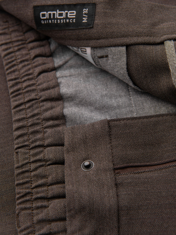 Ombre Clothing Rjave moške hlače Chino Ombre Oblačila