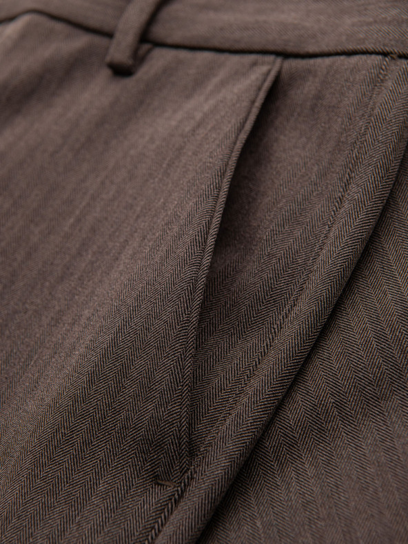 Ombre Clothing Rjave moške hlače Chino Ombre Oblačila