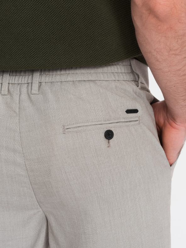 Ombre Clothing Svetlo sive moške hlače Chino Ombre Oblačila