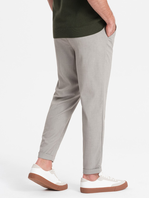Ombre Clothing Svetlo sive moške hlače Chino Ombre Oblačila