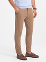 Ombre Clothing Svetlo rjave moške hlače slim fit chino Ombre Clothing