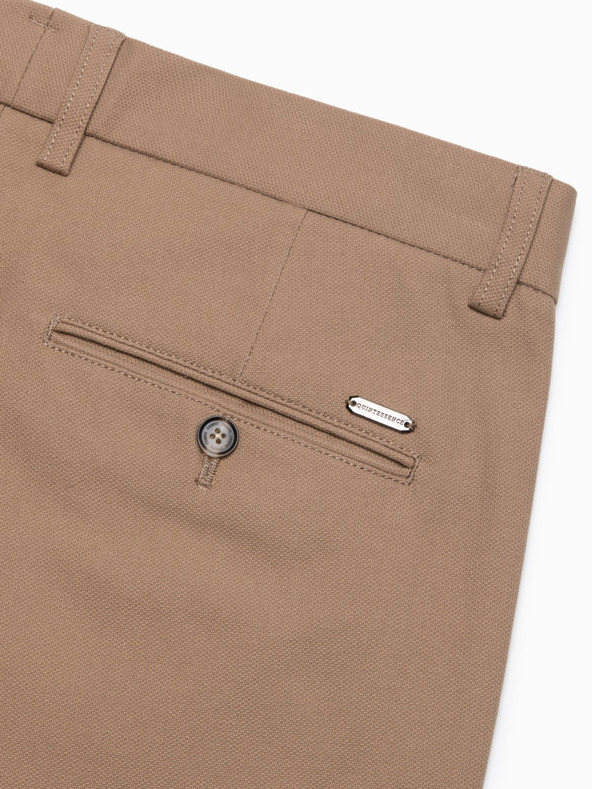 Ombre Clothing Svetlo rjave moške hlače slim fit chino Ombre Clothing
