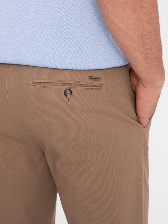 Ombre Clothing Svetlo rjave moške hlače slim fit chino Ombre Clothing