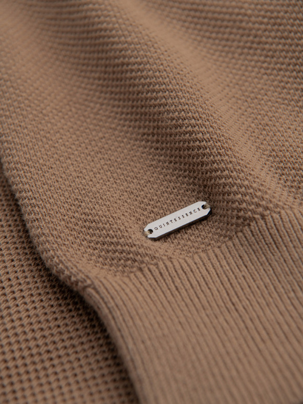 Ombre Clothing Svetlo rjava moška polo majica Ombre oblačila