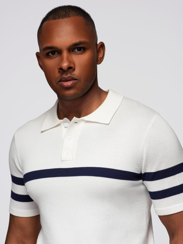 Ombre Clothing Bela moška polo majica Ombre Clothing
