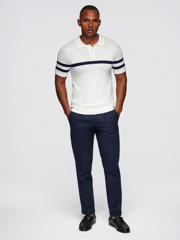 Ombre Clothing Bela moška polo majica Ombre Clothing