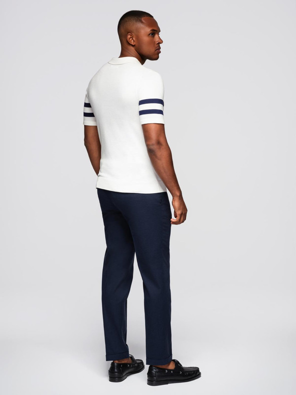 Ombre Clothing Bela moška polo majica Ombre Clothing