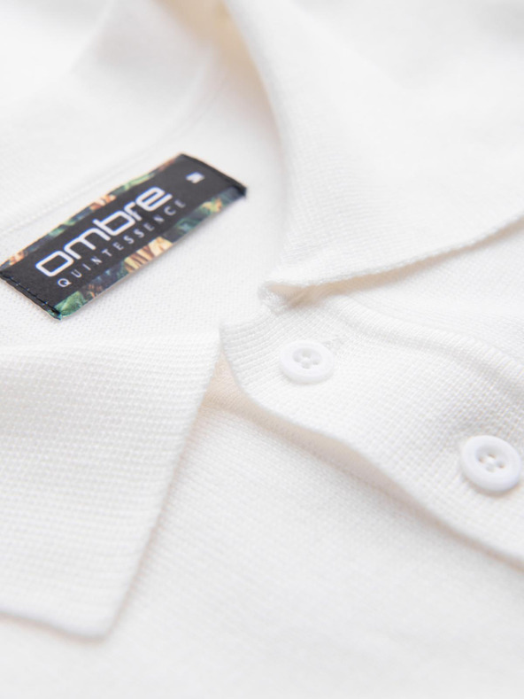 Ombre Clothing Bela moška polo majica Ombre Clothing