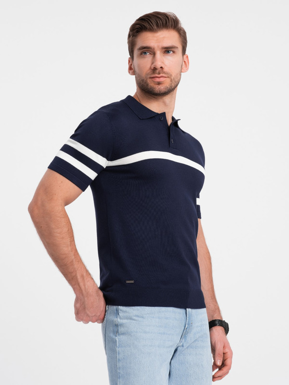 Ombre Clothing Temno modra moška polo majica Ombre Clothing