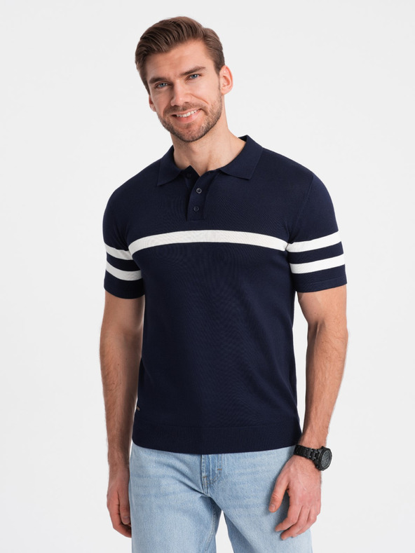 Ombre Clothing Temno modra moška polo majica Ombre Clothing