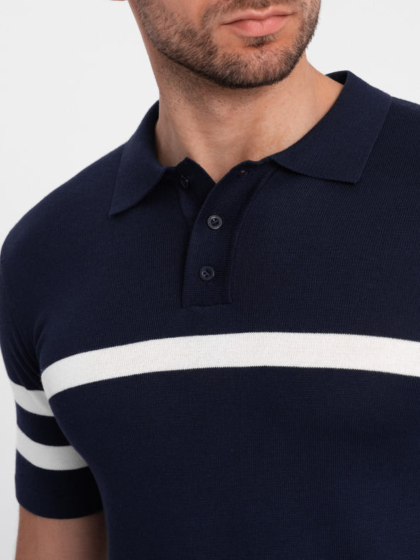 Ombre Clothing Temno modra moška polo majica Ombre Clothing