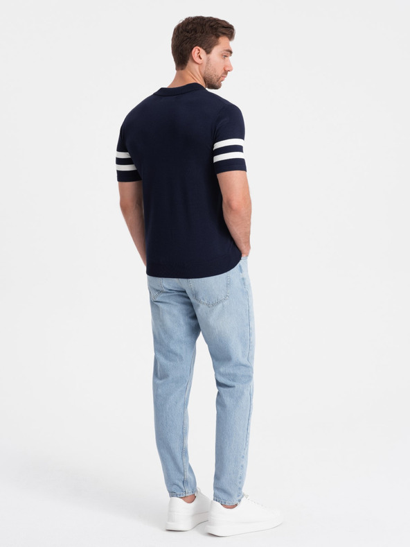 Ombre Clothing Temno modra moška polo majica Ombre Clothing