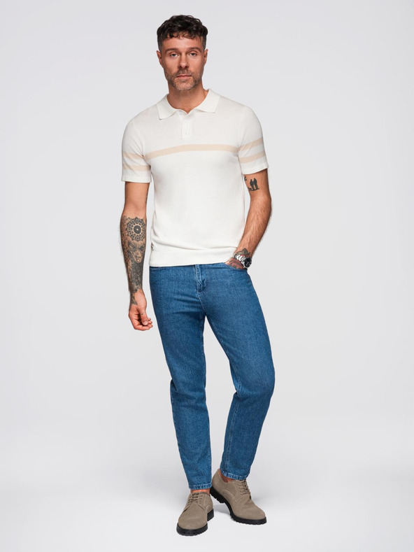 Ombre Clothing Kremasta moška polo majica Ombre Clothing