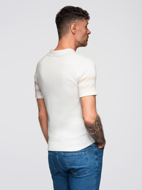 Ombre Clothing Kremasta moška polo majica Ombre Clothing