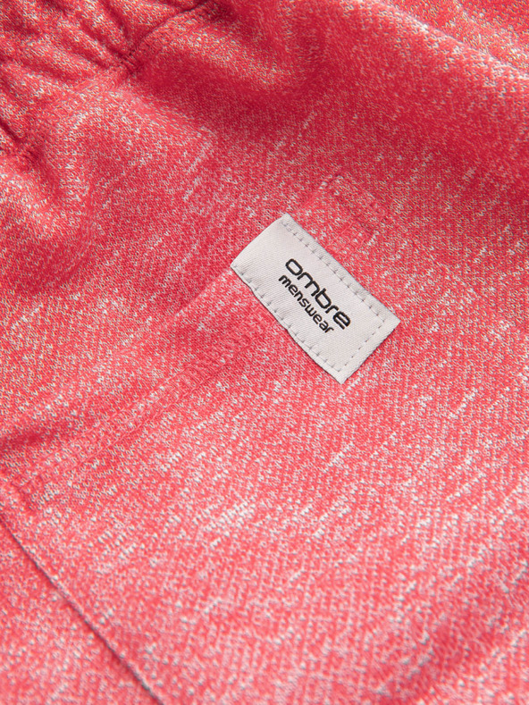 Ombre Clothing Rdeče moške črtaste kratke hlače Ombre Clothing