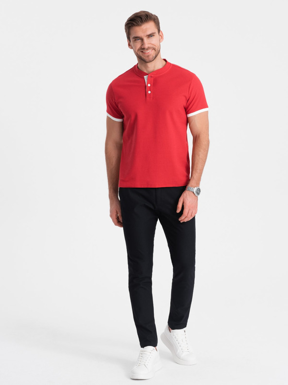 Ombre Clothing Rdeča moška polo majica Ombre Clothing