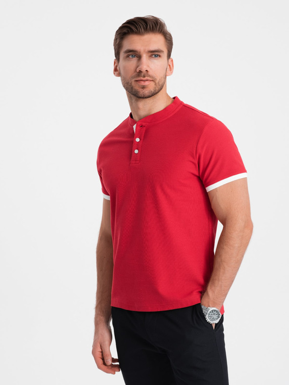 Ombre Clothing Rdeča moška polo majica Ombre Clothing