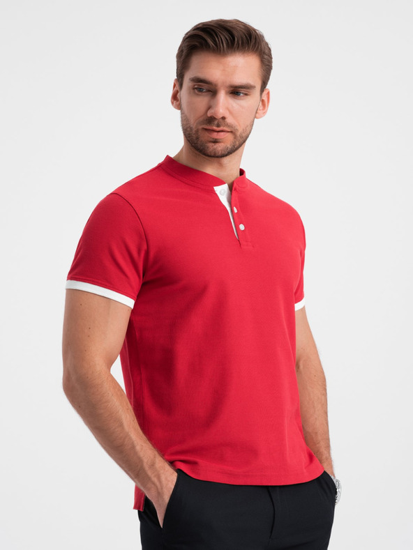 Ombre Clothing Rdeča moška polo majica Ombre Clothing