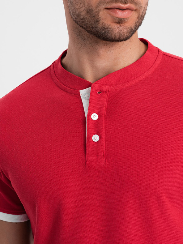Ombre Clothing Rdeča moška polo majica Ombre Clothing