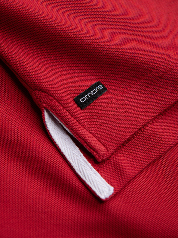 Ombre Clothing Rdeča moška polo majica Ombre Clothing