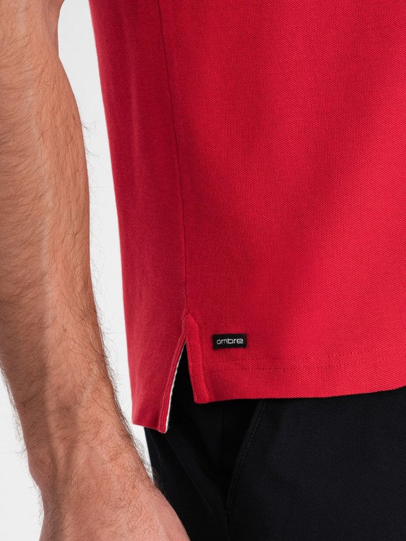 Ombre Clothing Rdeča moška polo majica Ombre Clothing