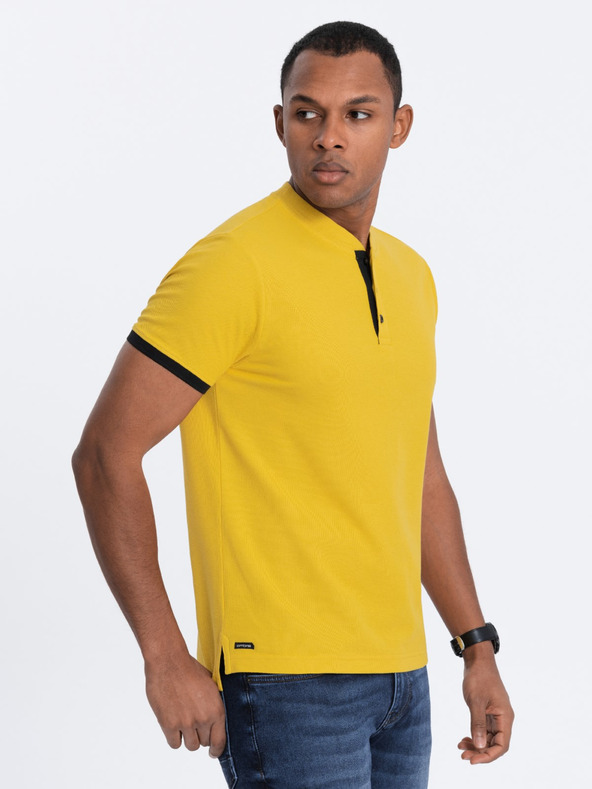 Ombre Clothing Rumena moška polo majica Ombre Clothing