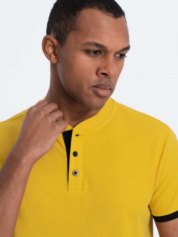 Ombre Clothing Rumena moška polo majica Ombre Clothing