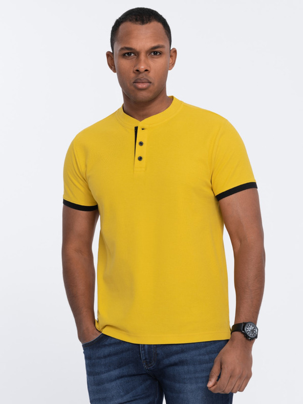 Ombre Clothing Rumena moška polo majica Ombre Clothing