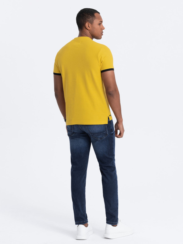Ombre Clothing Rumena moška polo majica Ombre Clothing