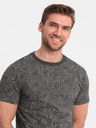 Ombre Clothing Temno siva moška majica z vzorcem Ombre oblačila