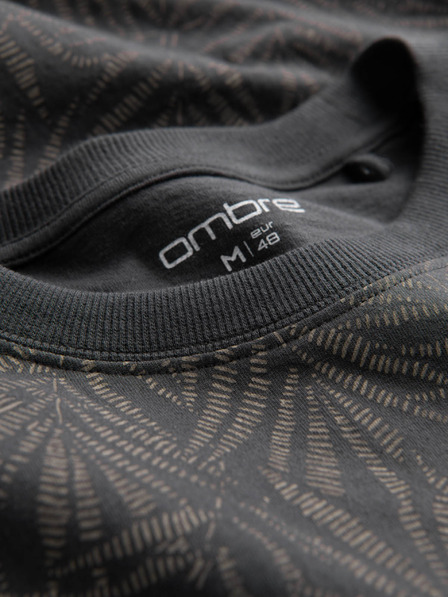 Ombre Clothing Temno siva moška majica z vzorcem Ombre oblačila