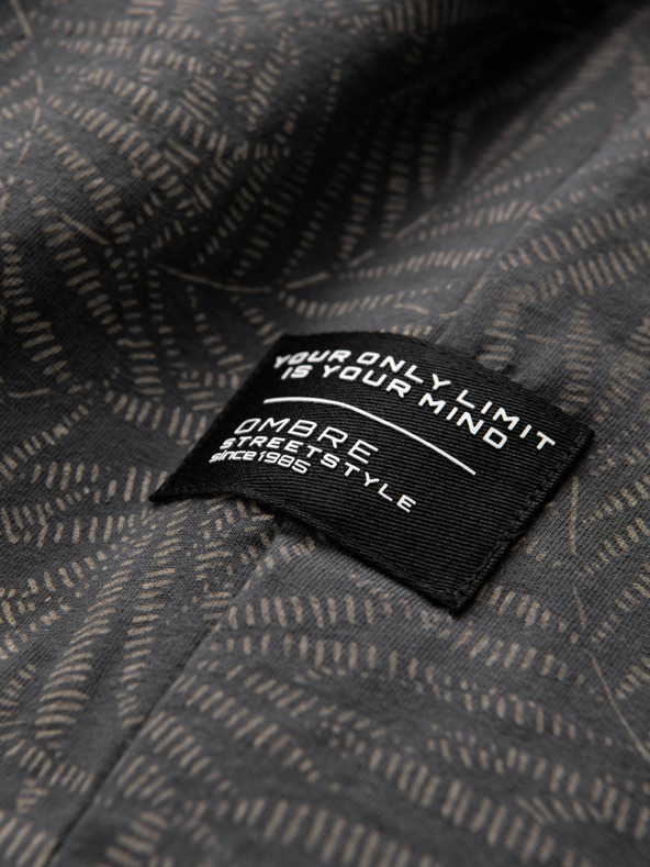 Ombre Clothing Temno siva moška majica z vzorcem Ombre oblačila