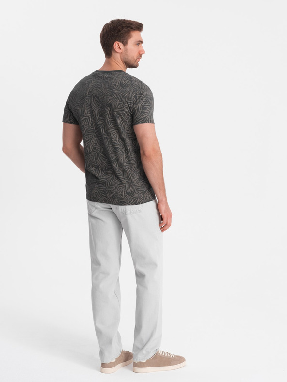Ombre Clothing Temno siva moška majica z vzorcem Ombre oblačila