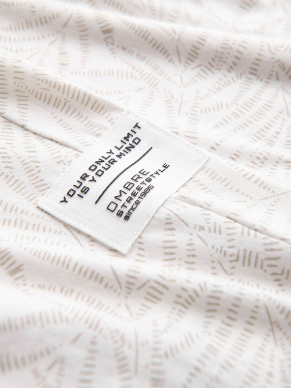 Ombre Clothing Kremasta moška srajca z vzorcem Ombre oblačila