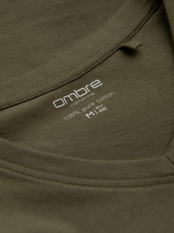 Ombre Clothing Kaki moška osnovna majica Ombre Clothing