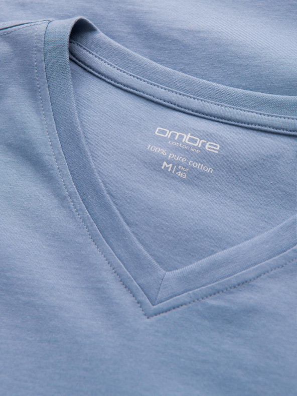 Ombre Clothing Svetlo modra moška osnovna majica Ombre Clothing